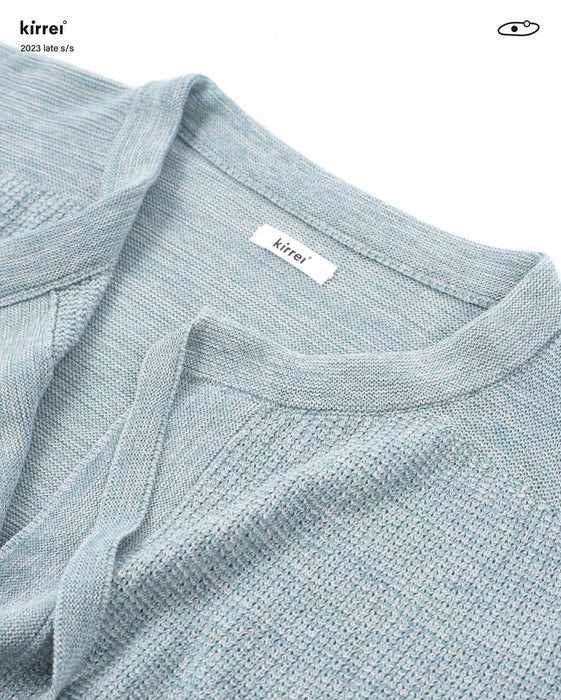 陶 半開襟上衣/ 輕藍/ Kirrei
