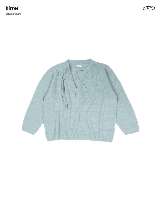 陶 半開襟上衣/ 輕藍/ Kirrei